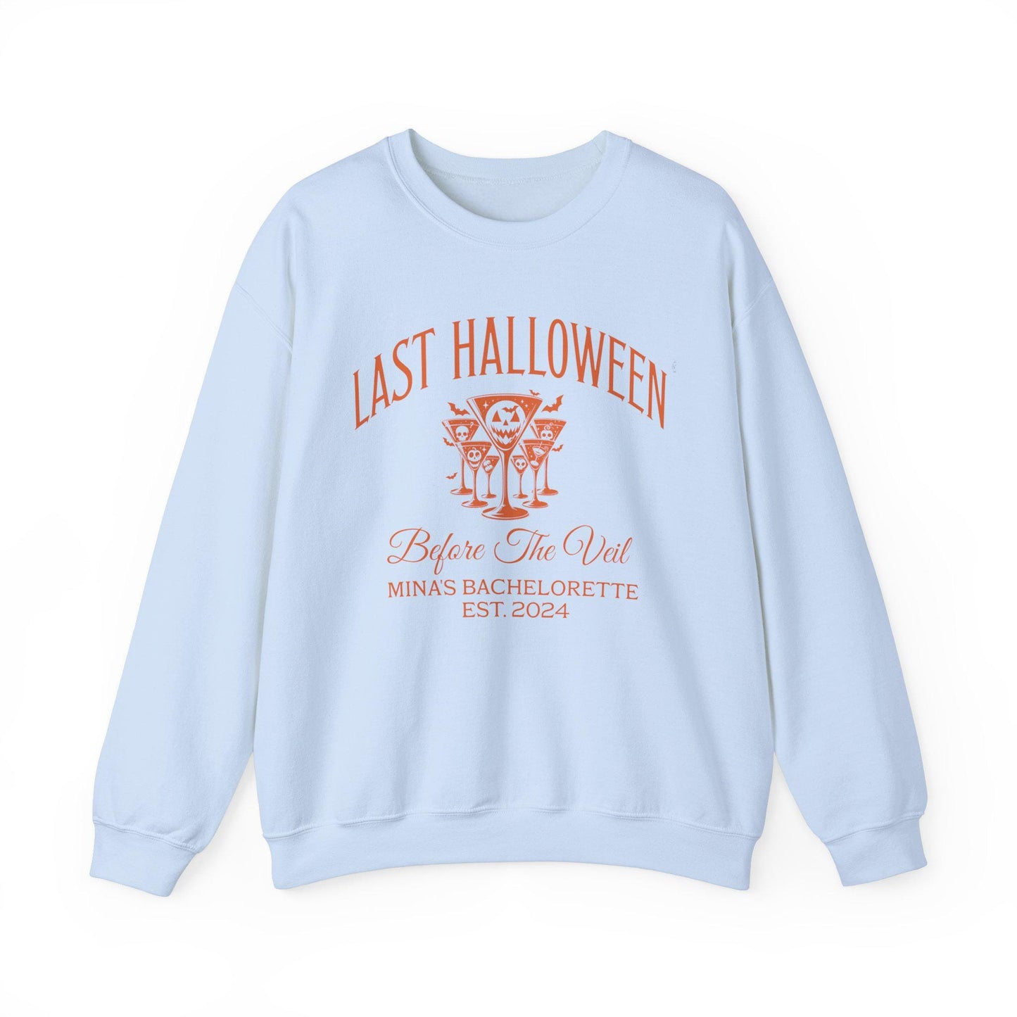 Personalized Halloween Bachelorette Sweatshirt, Last Halloween Before the Veil, Pumpkin Spooky Bachelorette Shirts, Fall Winter Wedding Gift