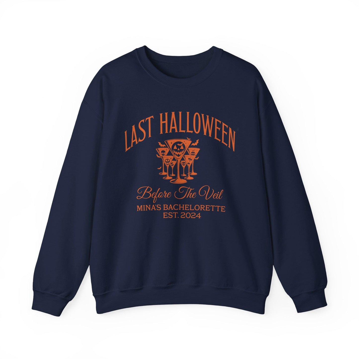 Personalized Halloween Bachelorette Sweatshirt, Last Halloween Before the Veil, Pumpkin Spooky Bachelorette Shirts, Fall Winter Wedding Gift