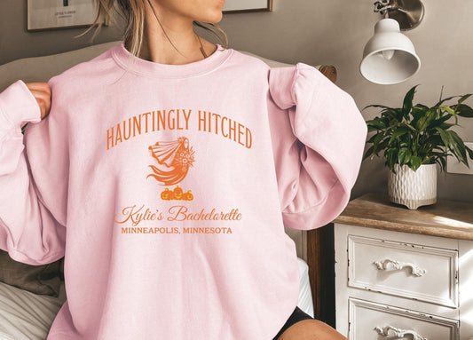 Custom Halloween Bachelorette Sweatshirt, Personalized Spooky Ghost Bachelorette Shirts, Fall Winter Wedding Gift, Bridesmaids Proposal Gift