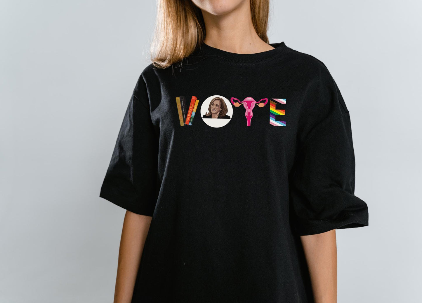 Vote shirt, Kamala Harris Shirt, Human rights Vote Shirt, Banned Books LGBTQ Reproductive right tee, USA Election 2024 shirt, Comma La Shirt