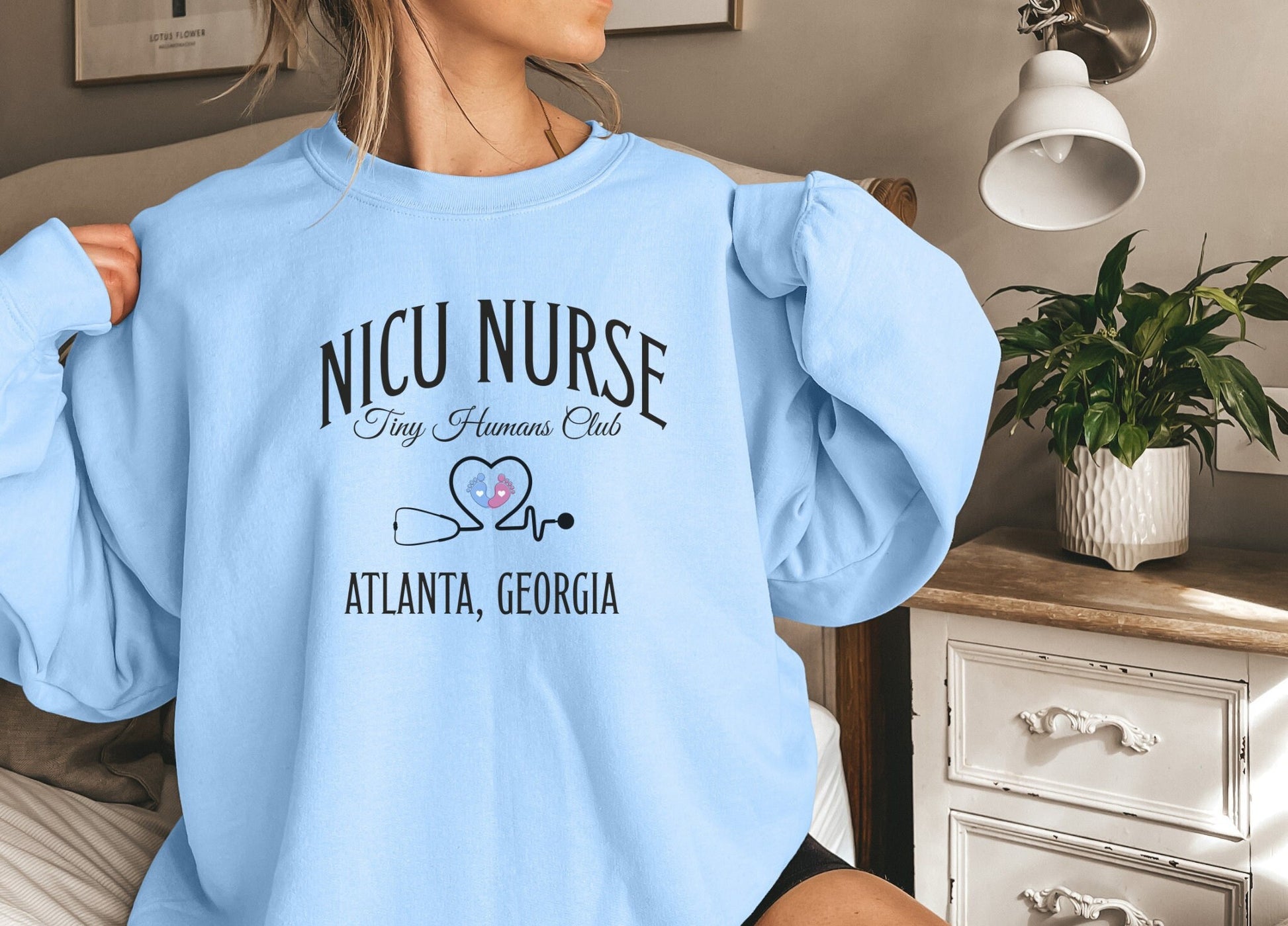 Custom NICU Nurse Sweatshirt, Neonatal Nurse Gift for Nurses Week, Tiny Humans Club Custom Sweatshirt, Custom Social Club Sweatshirt