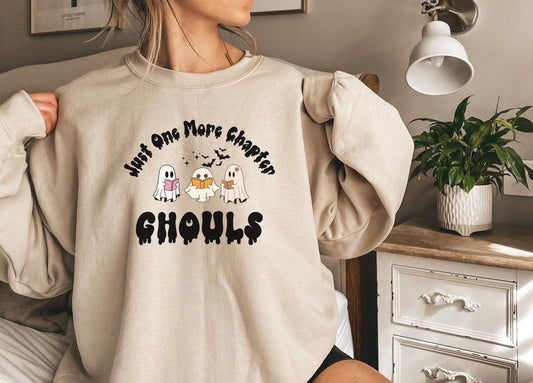 Book Club Shirts Halloween,Reading Ghost Sweatshirt, Bookish Shirts Funny, Books Ghosts Shirt, Read more books shirt, Just one more chapter
