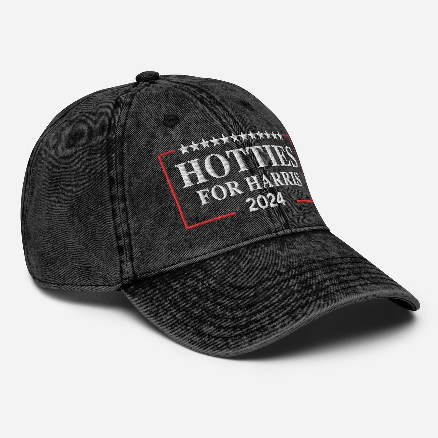 Hotties for Harris Cap, Embroidered Vintage Cotton Twill Hat for Campaign 2024, Kamala Hotties Cap, Democrat Cap, Vote Blue