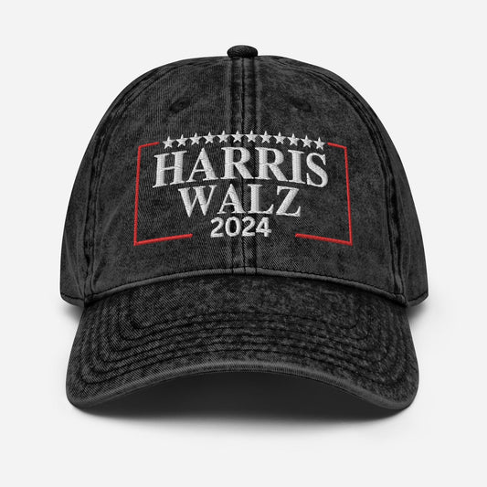 Embroidered Harris Walz Hat, Vintage aesthetic Cotton Twill Hat, Kamala Harris Hat, Madam President 2024 Hat, Rally USA Elections 2024