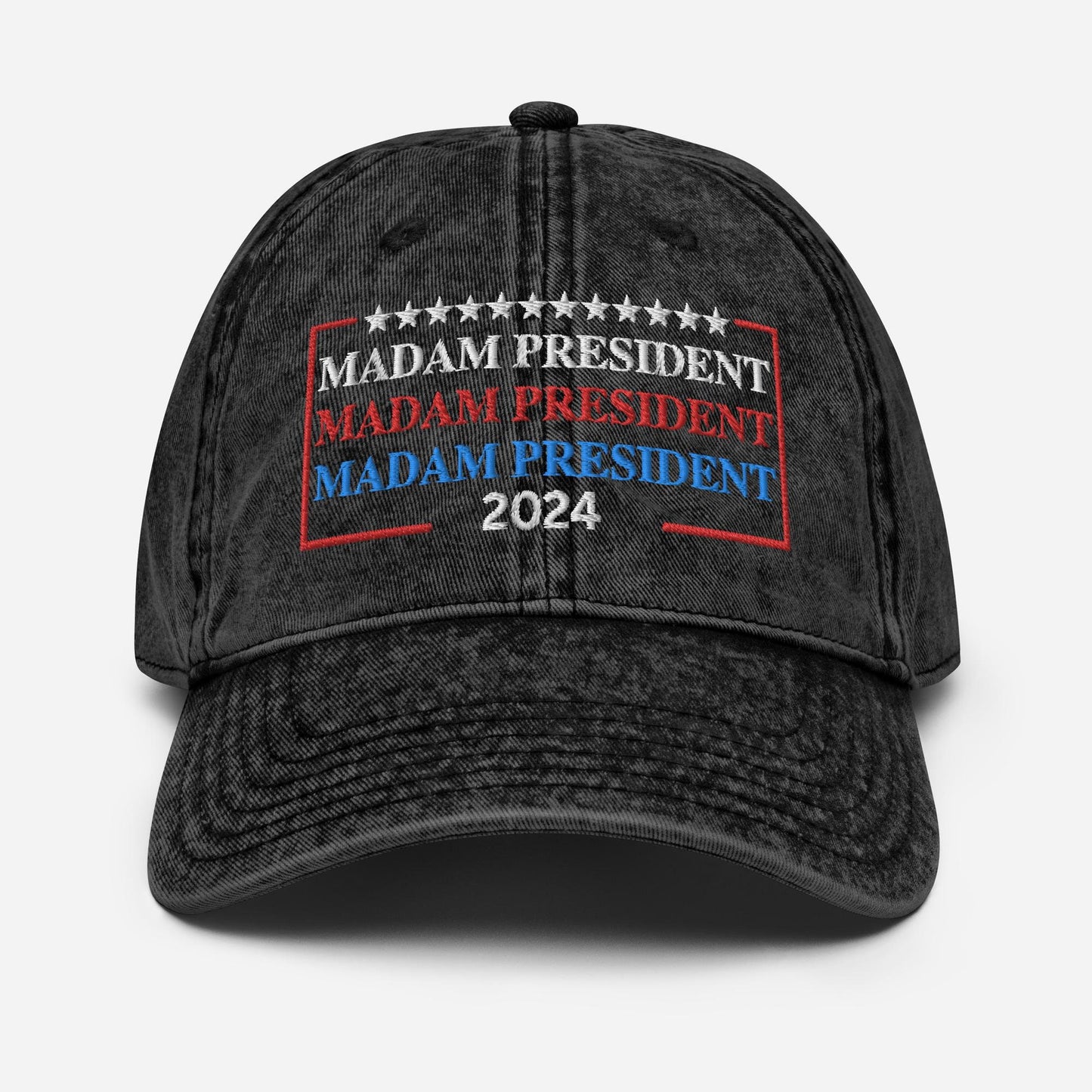 Embroidered Madam President Cap, Vintage aesthetic Cotton Twill Hat, Harris 2024 Hat, Madam President Harris, Kamala Rally Hat