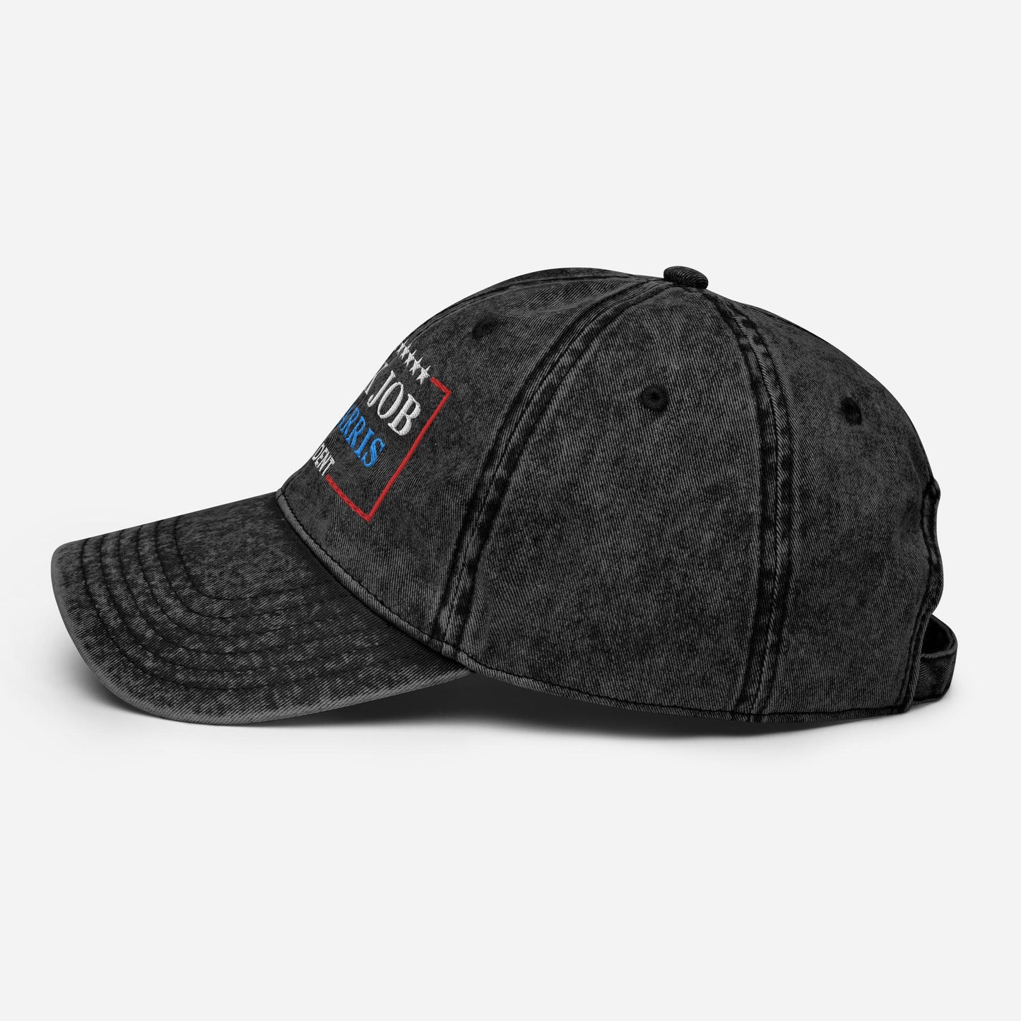 Black Job for Harris Hat, Embroidered Vintage aesthetic Cotton Twill Hat, Madam President Harris 2024 Cap,Kamala Hat