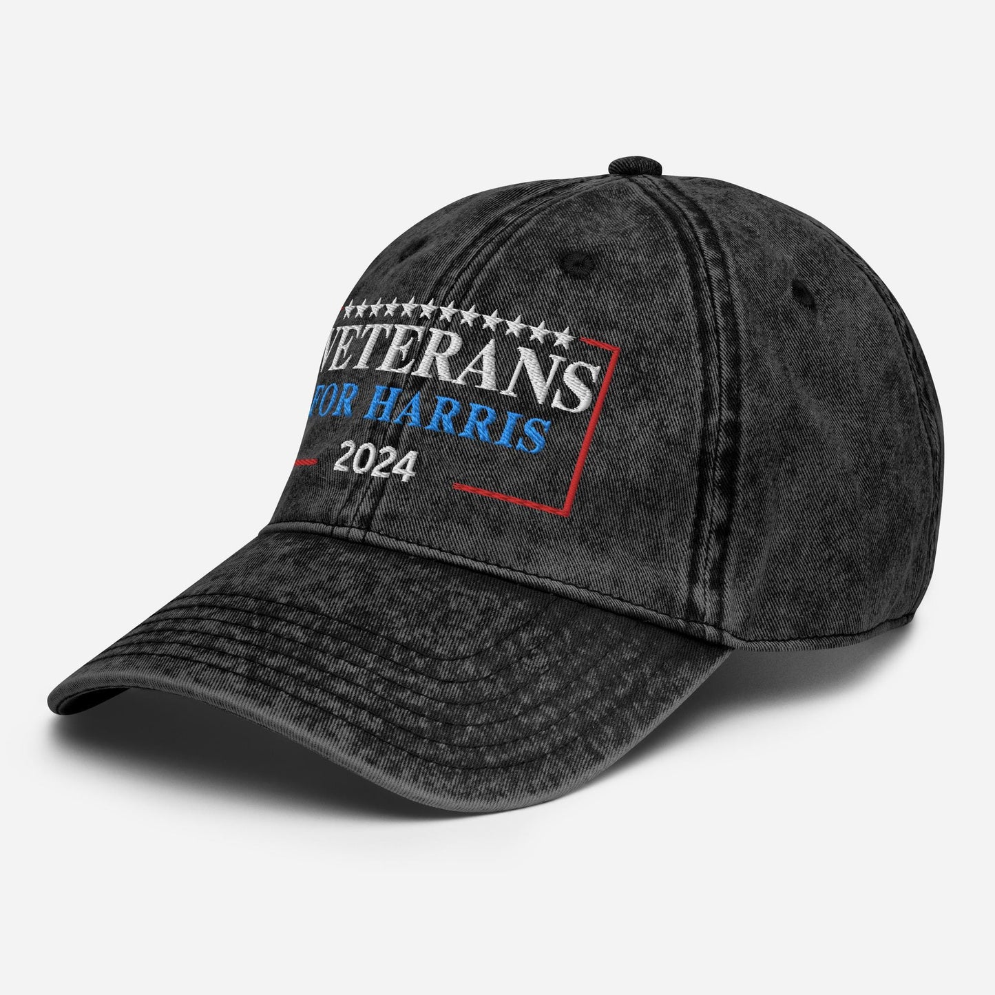 Veterans for Harris Cap, Embroidered Vintage Cotton Twill Hat, Harris Walz Hat, Election Hat, Veterans for Kamala