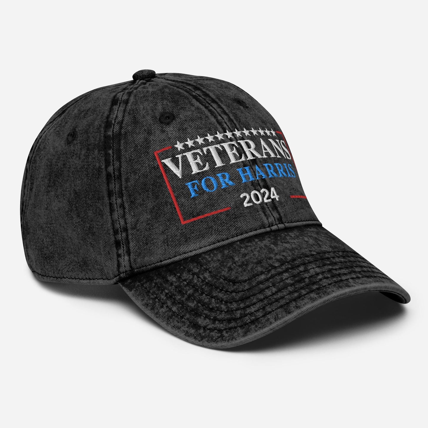 Veterans for Harris Cap, Embroidered Vintage Cotton Twill Hat, Harris Walz Hat, Election Hat, Veterans for Kamala