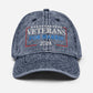 Veterans for Harris Cap, Embroidered Vintage Cotton Twill Hat, Harris Walz Hat, Election Hat, Veterans for Kamala