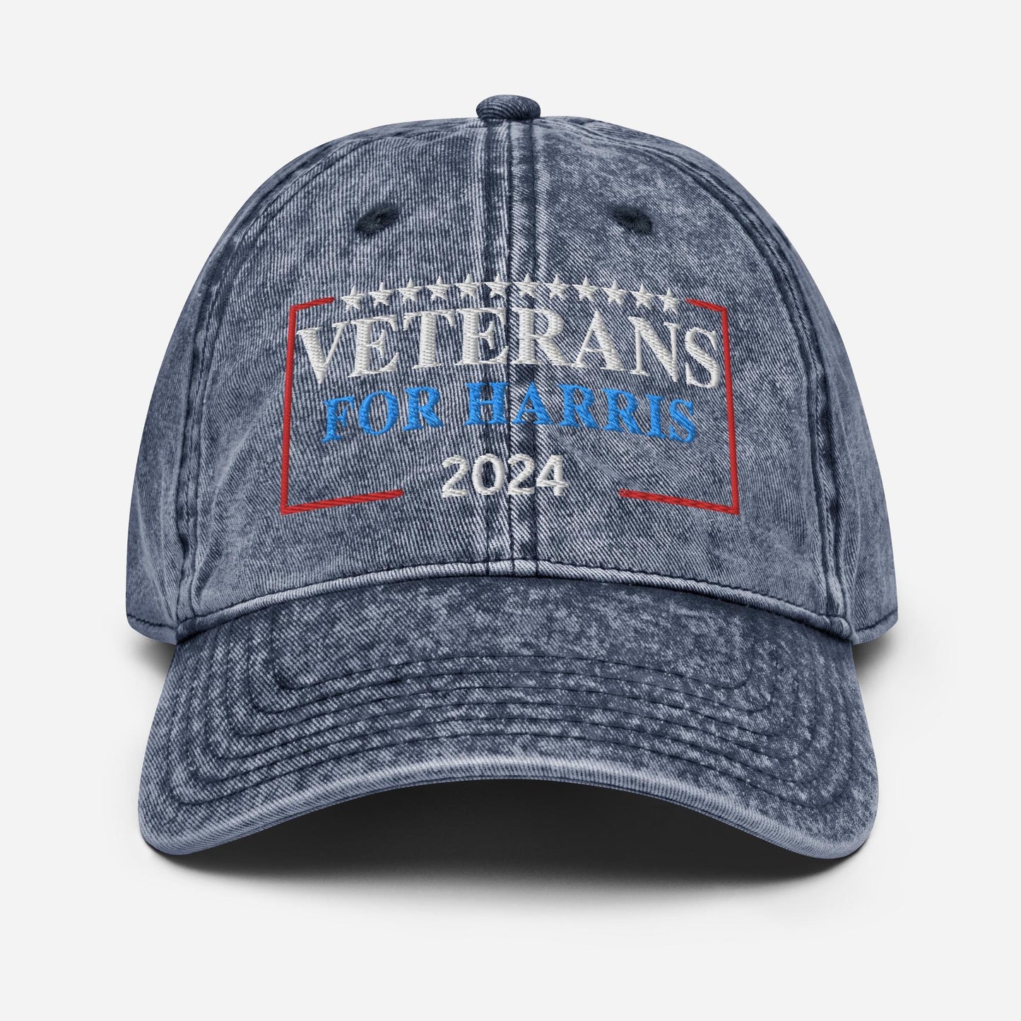 Veterans for Harris Cap, Embroidered Vintage Cotton Twill Hat, Harris Walz Hat, Election Hat, Veterans for Kamala