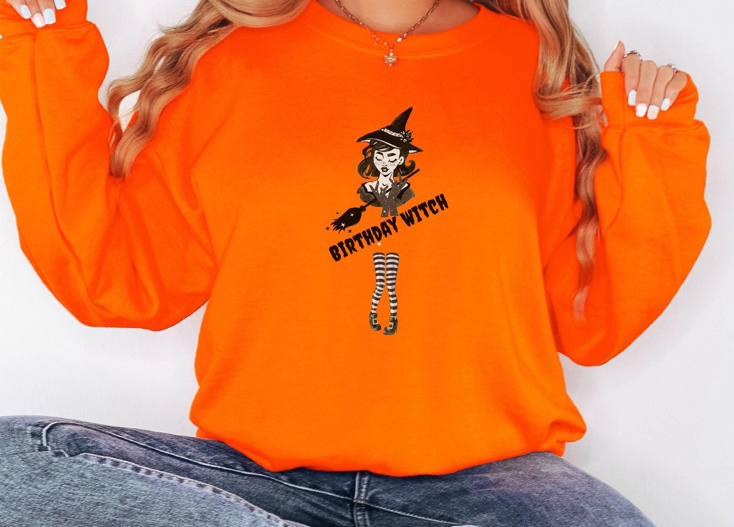 Birthday Witch Halloween Sweatshirt,Funny Halloween shirt women, spooky ghost halloween party gift, trick or treat cute fall tee