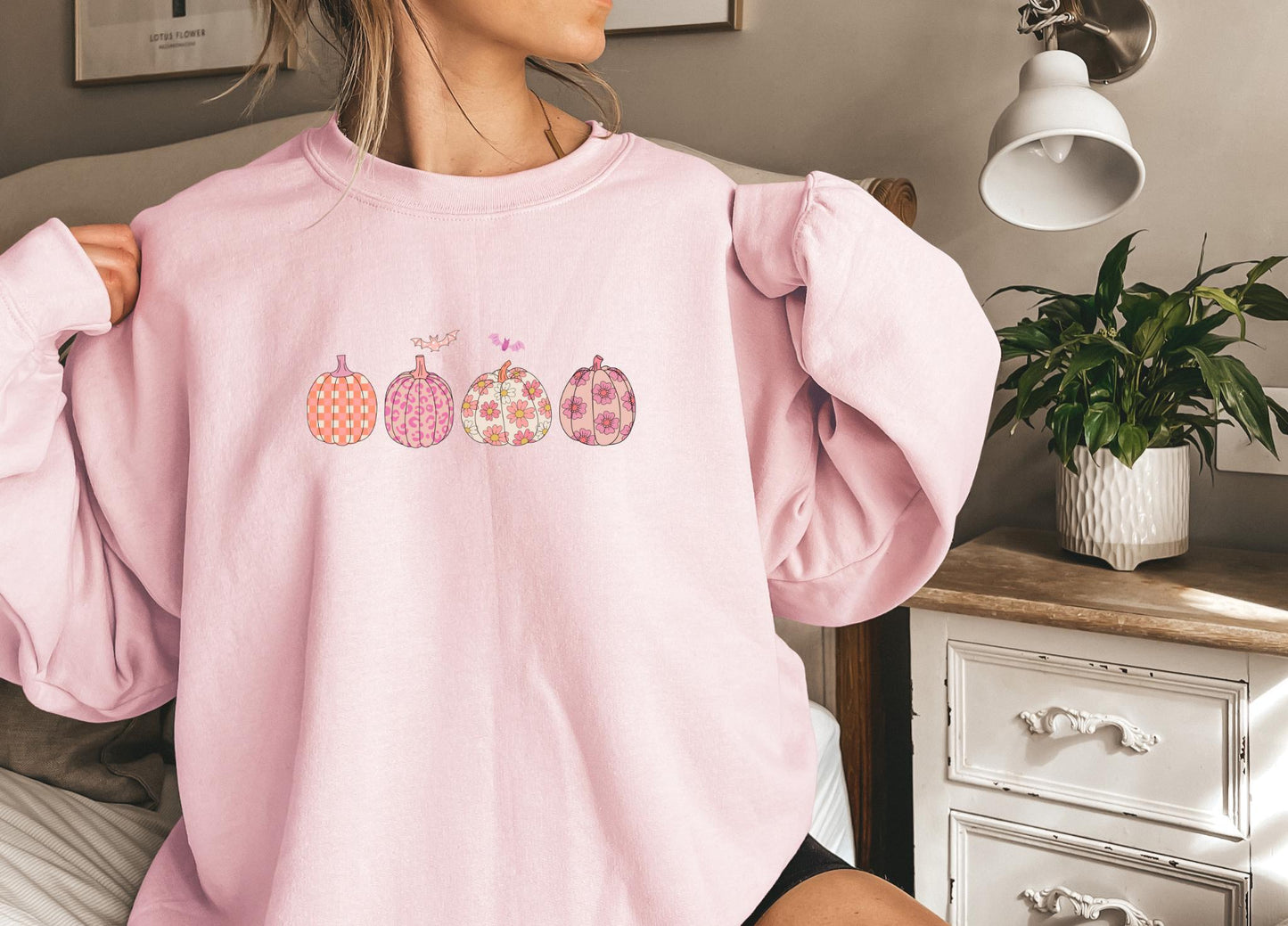 Pink Halloween Pumpkin sweatshirt,Funny Halloween shirt women, spooky ghost halloween party gift, trick or treat cute fall tee