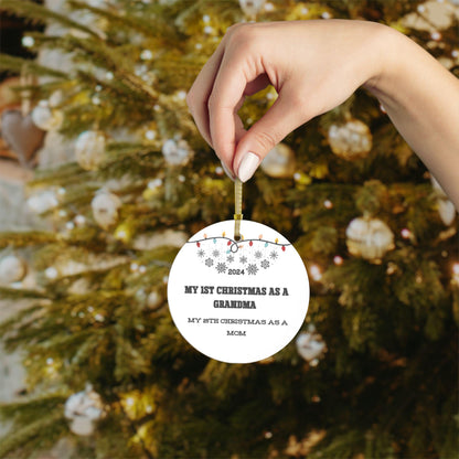 Personalized Christmas glass ornament, Custom Grandma Gift, Custom Mom Gift Christmas, First Christmas as grandma Acrylic Ornament