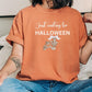 Comfort colors Skeleton Halloween Shirt, Funny Skeleton Tshirt gift, Coquette Bow Halloween Tee, Just waiting for Halloween Fall Shirt