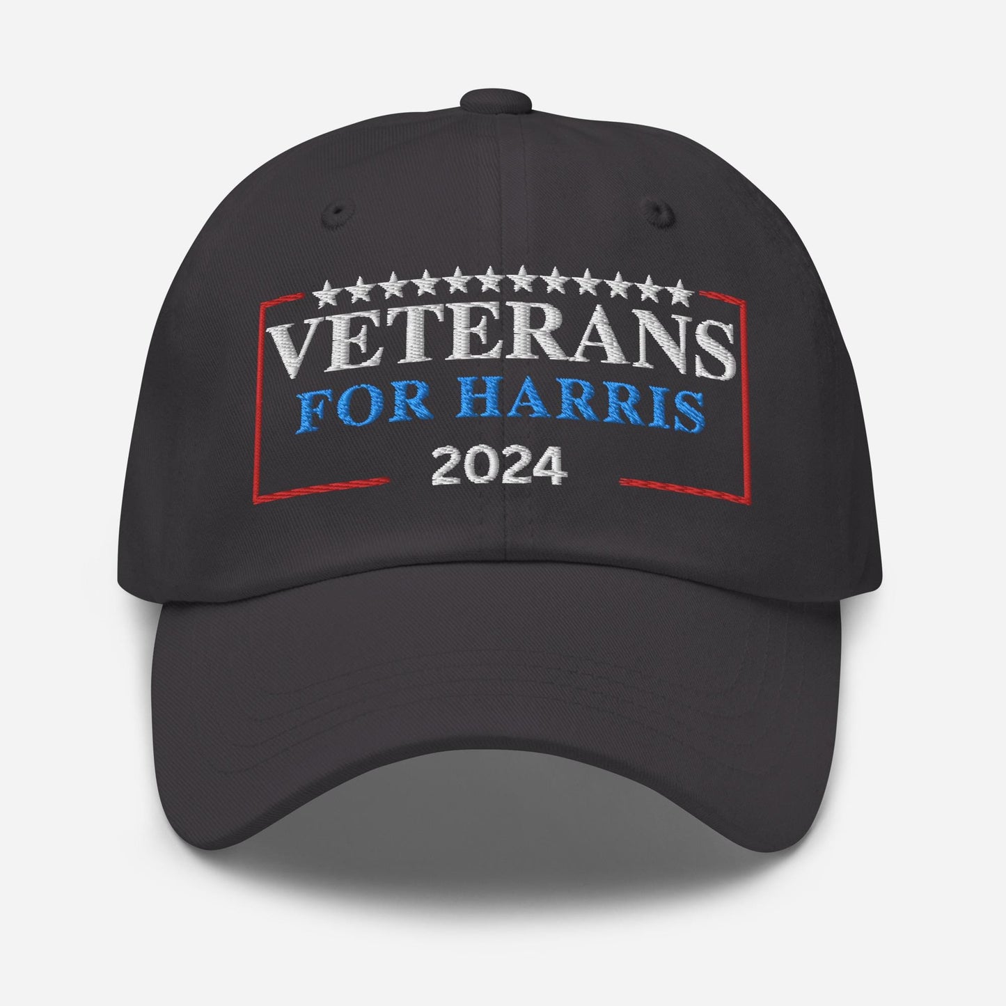 Embroidered Veterans for Harris Cap, Cotton Twill Hat for Campaign and Rally, Kamala Harris baseball cap, Harris For President 2024 Hat