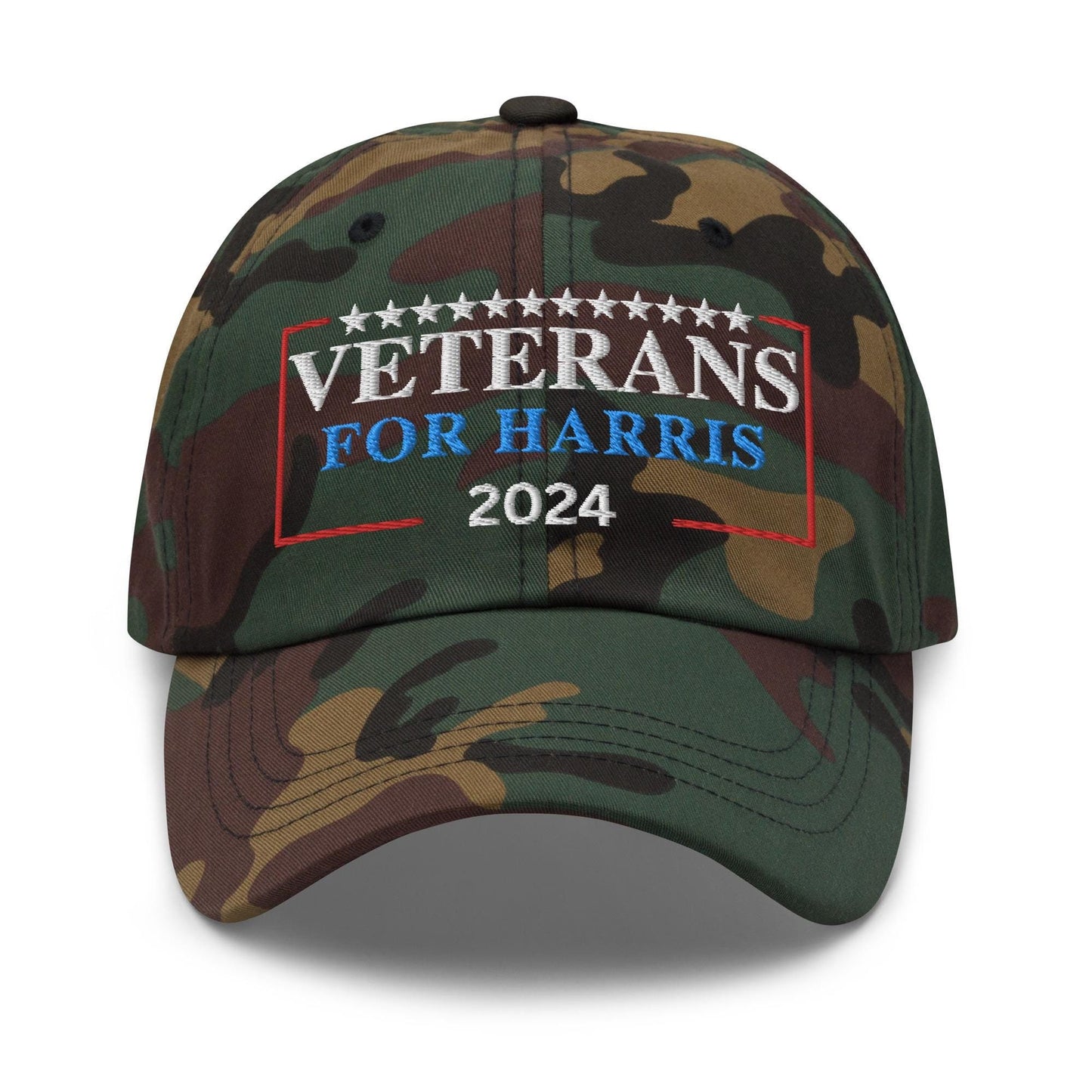 Embroidered Veterans for Harris Cap, Cotton Twill Hat for Campaign and Rally, Kamala Harris baseball cap, Harris For President 2024 Hat