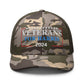 Embroidered Veterans for Harris Hat, Camouflage trucker hat campaign and rally, Kamala Harris For President 2024 Hat