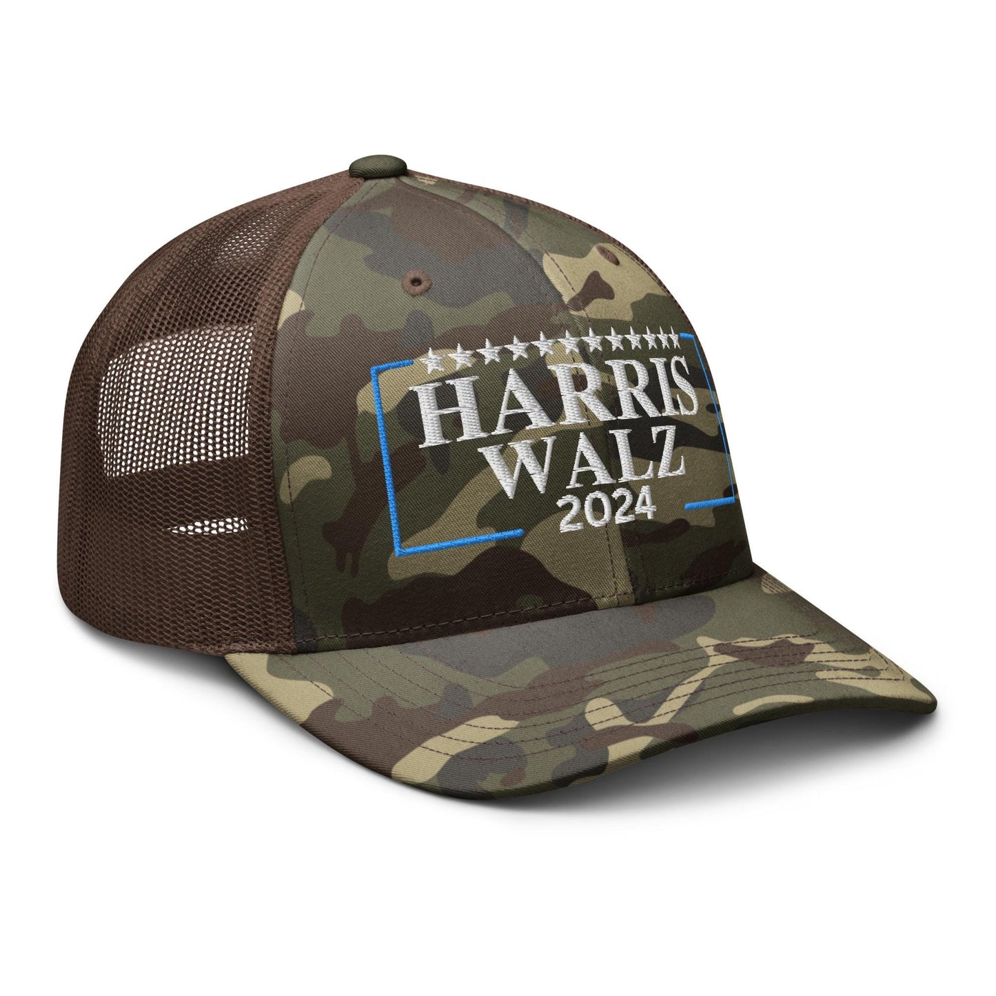 Embroidered camo hat Harris Walz, 2024 Harris for President trucker hat, madam president cap, coach Walz baseball cap, democrat hat gift