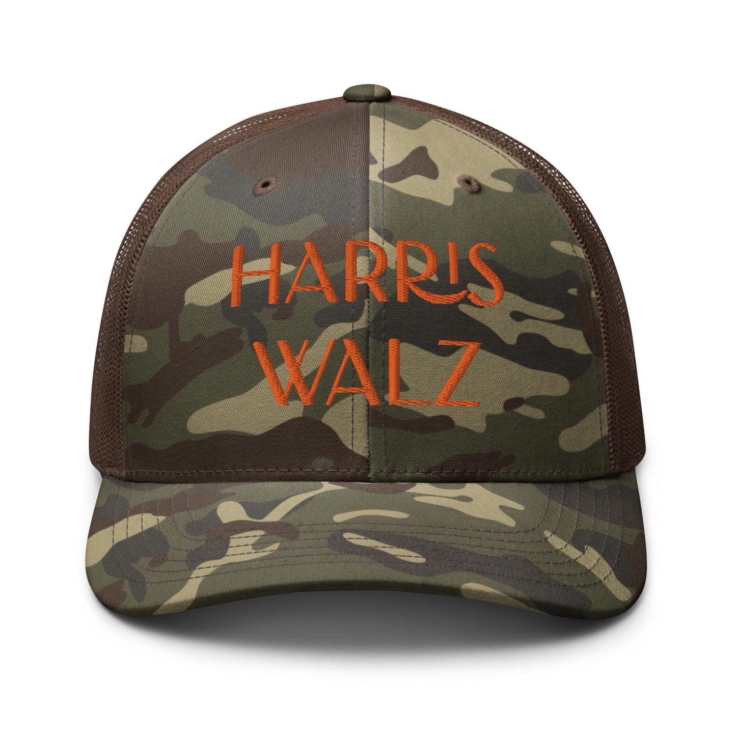 Embroidered Harriz Walz camo hat, Election 2024 democrat gift, Kamala harris madam president hat, for harris walz trucker hat