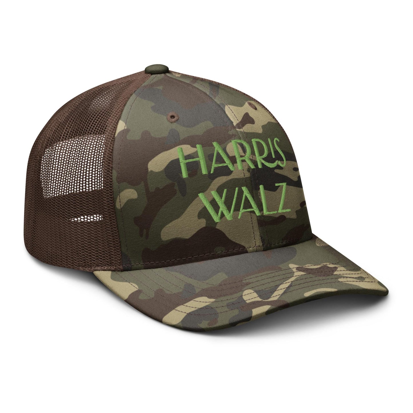 Embroidered camo trucker hat, Harris Walz hat, madam president 2024, democrat election gift, we are not going back harris hat