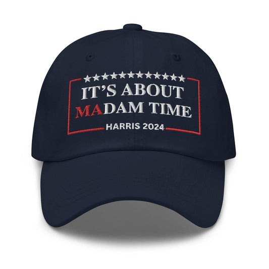 Embroidered It's About Madam Time Hat, Cotton Twill Hat for Harris Walz Campaign, Madam President Hat, Kamala Harris cap