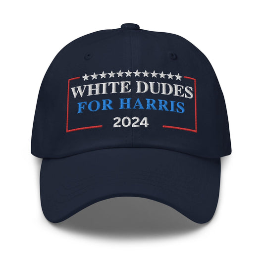 Embroidered white dudes for Harris hat, Vintage Cotton Twill Hat for democrat, campaign rally hat, white dudes for Kamala