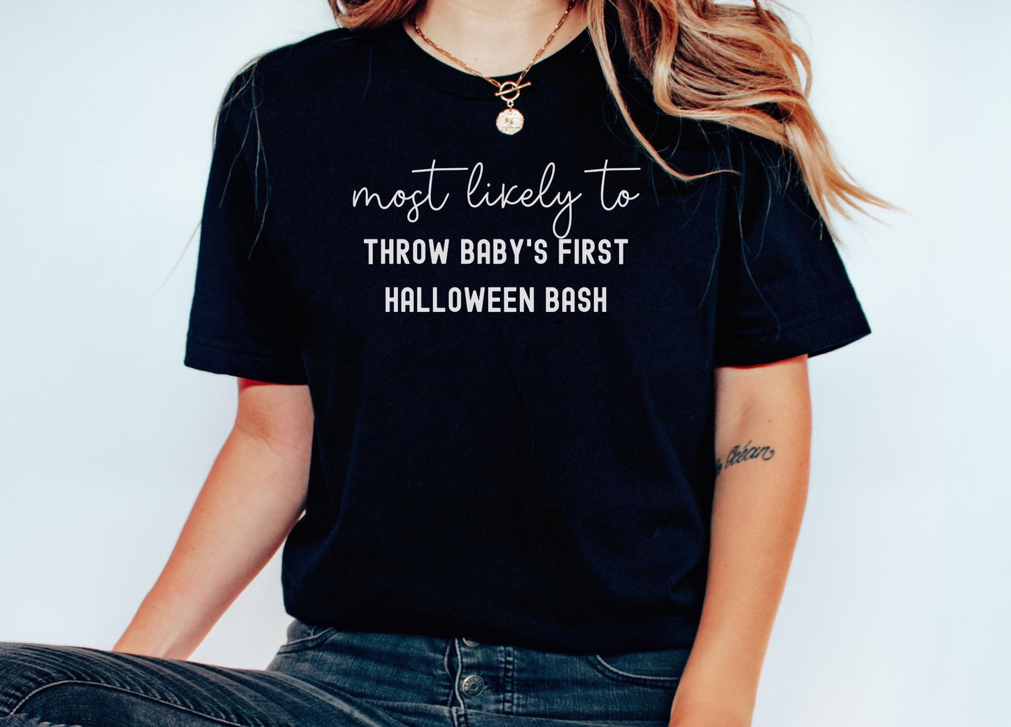 Funny personalized pregnancy announcement shirts, baby coming soon family matching shirts, most likely to shirts, surprise baby announcement