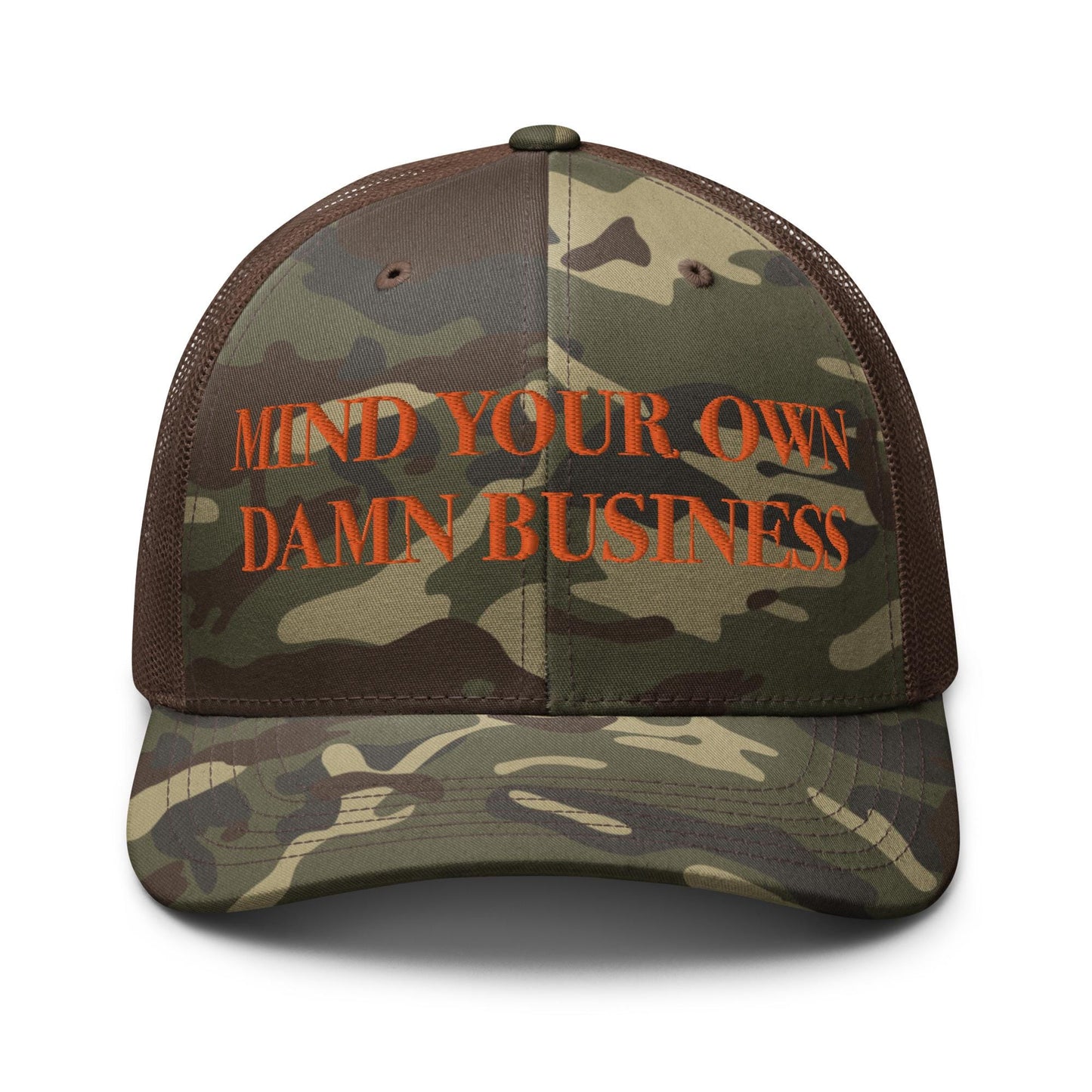 Embroidered camo hat Harriz Walz, mind your own damn business hat, Election 2024 democrat gift, for harris walz trucker hat