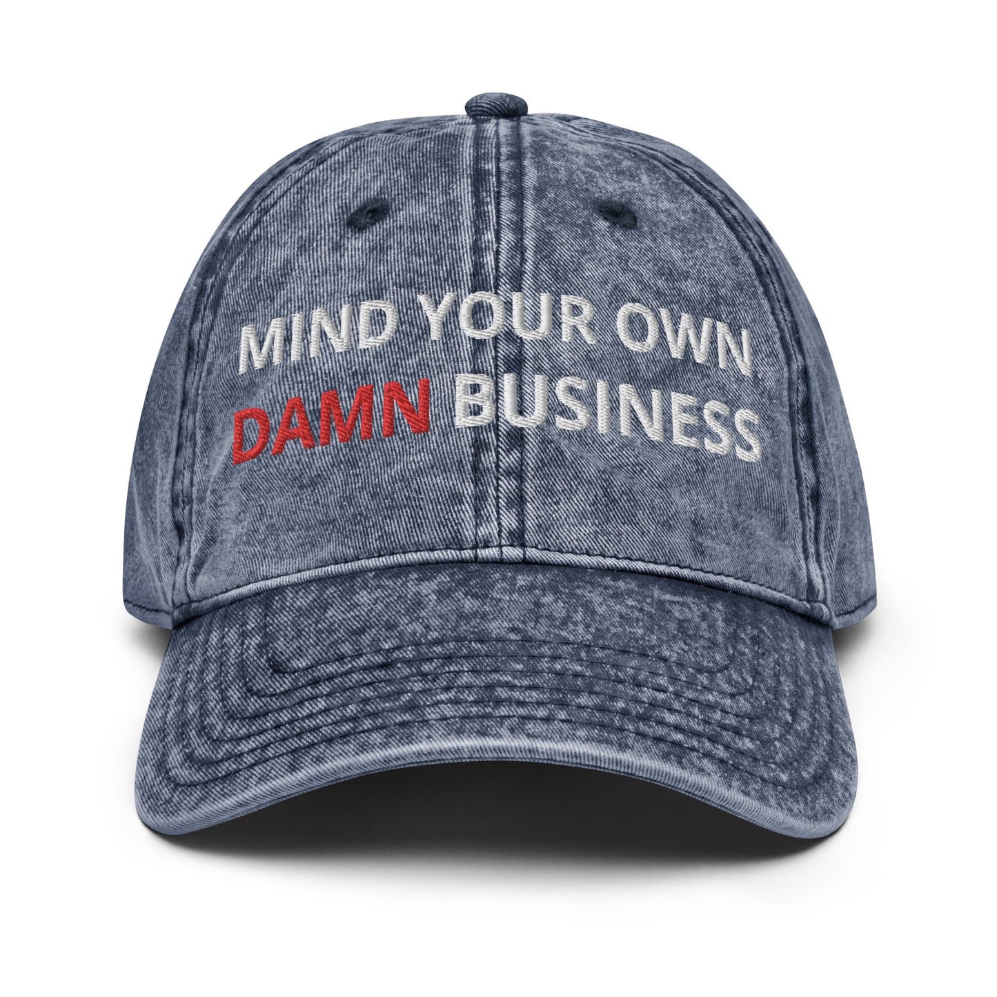 Embroidered mind your own damn business hat, Vintage aesthetic cotton twill hat, Kamala Harris 2024, Democrat gift for Harris