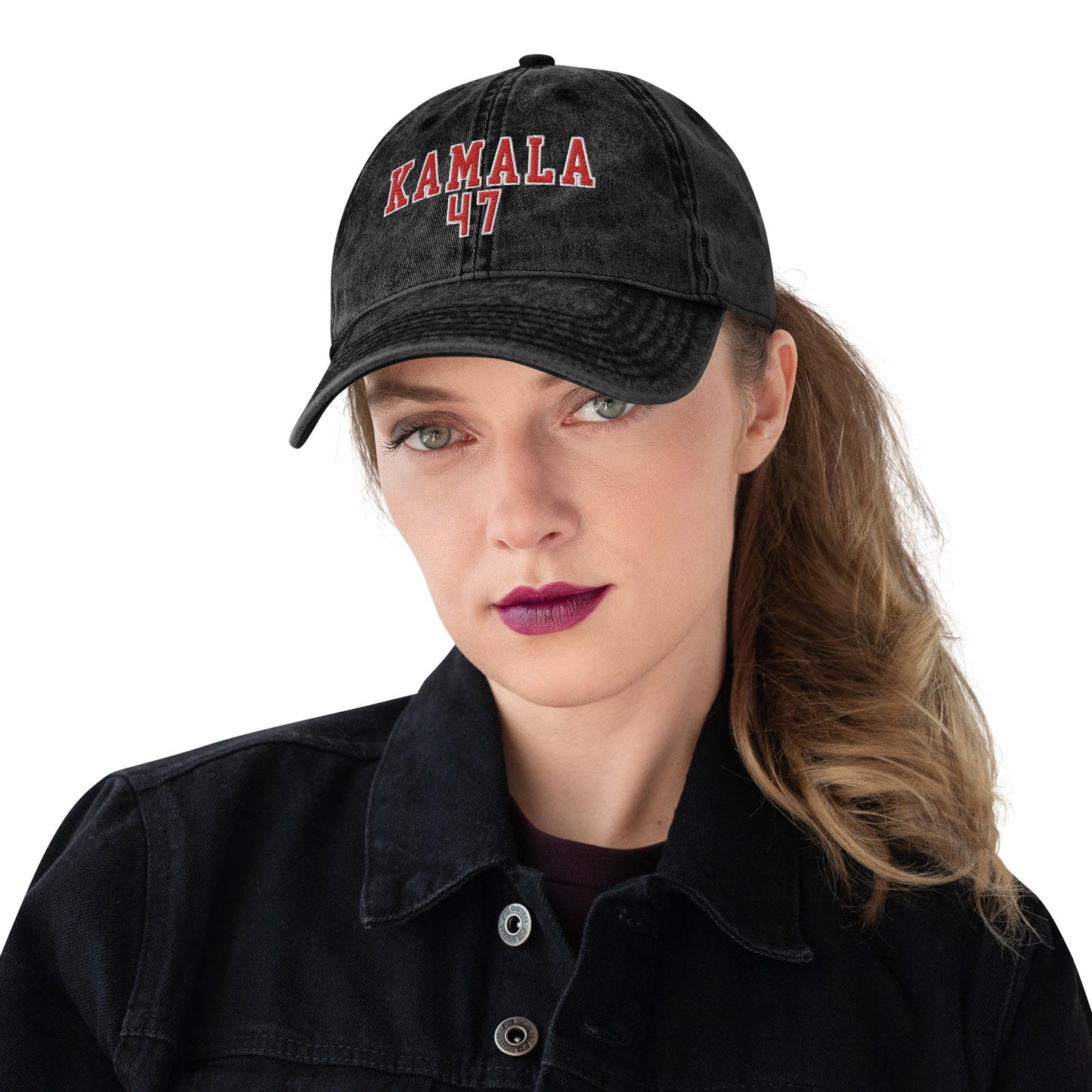 Embroidered Kamala Hat, Vintage aesthetic cotton twill hat for Harris, 47 madam president Hat, we are not going back