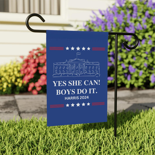 Kamala Harris garden flag, yes she can boys do it garden and house flag, madam president 2024, Kamala Harris flag banner