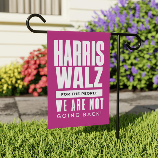 Pink Harris Walz house flag banner, Kamala Harris we are not going back, election 2024 garden and house flag, madam president democrat gift