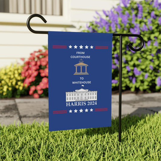 Harris flag banner, form courthouse to white house, democrat flag banner gift, vote Harris Walz garden flag, madam president