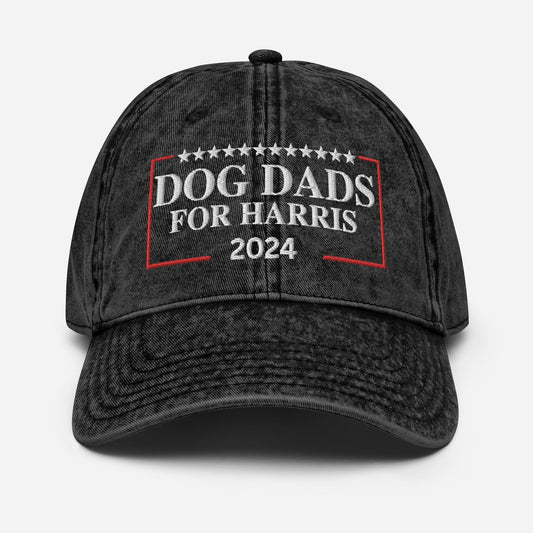 Dog Dads for Harris Cap, Vintage Cotton Twill Hat for Campaign and Rally, Election Hat, Dog Daddies for Kamala