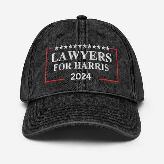 Embroidered Lawyers for Harris Cap, Vintage Cotton Twill Hat for Campaign and Rally, Election Hat, Lawyers for Kamala