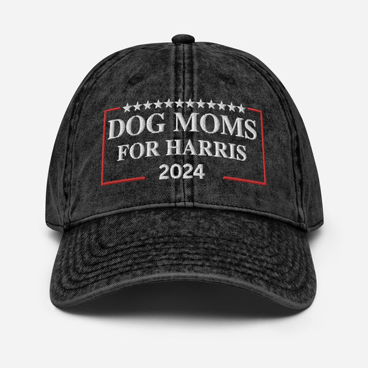 Embroidered Cat Moms for Harris Cap, Vintage Cotton Twill Hat for Campaign and Rally, Election Hat, Cat Moms for Kamala