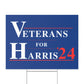 Veterans for Harris plastic yard sign, Harris For President 2024 lawn sign with metal H-Stake, democrat election signs, for Kamala yard sign