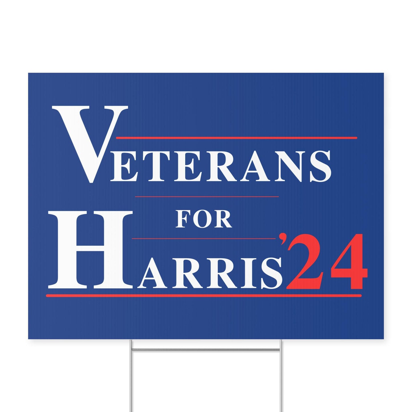 Veterans for Harris plastic yard sign, Harris For President 2024 lawn sign with metal H-Stake, democrat election signs, for Kamala yard sign