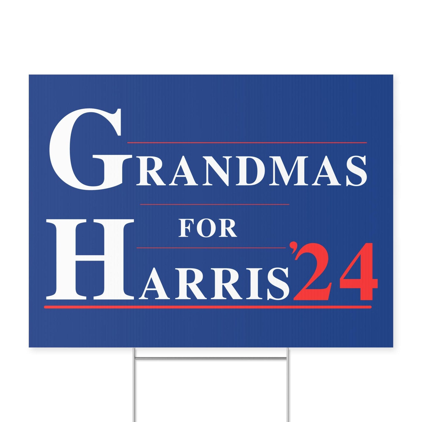 Grandmas for Harris plastic yard sign, Harris For President 2024 lawn sign with metal H-Stake, democrat election signs, for Kamala yard sign