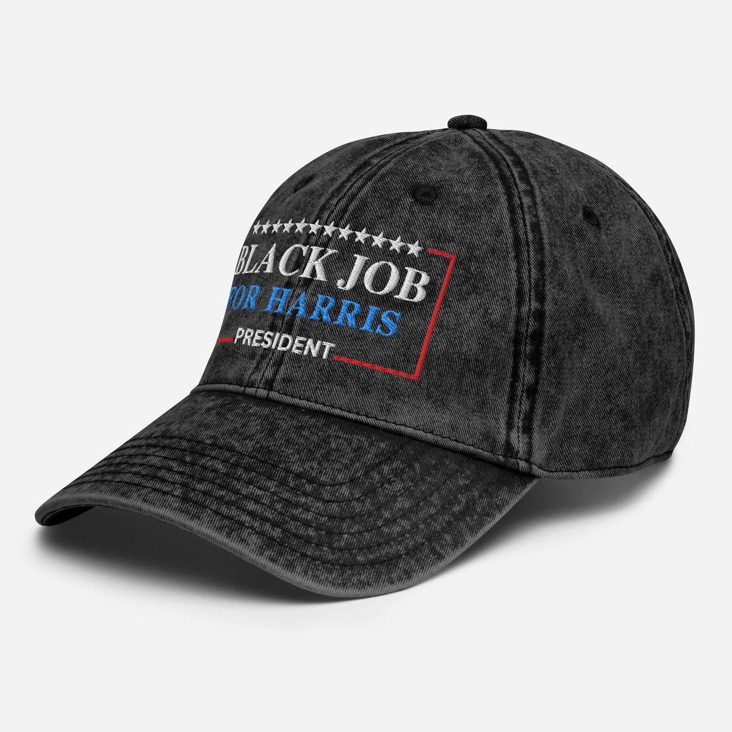 Black Job for Harris Hat, Embroidered Vintage aesthetic Cotton Twill Hat, Madam President Harris 2024 Cap,Kamala Hat