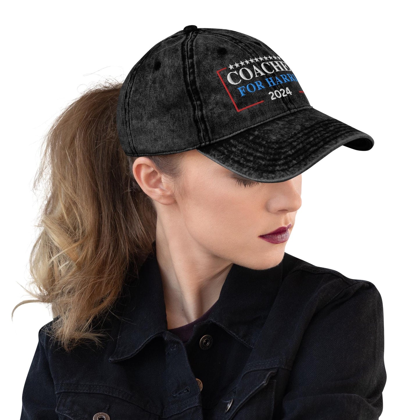 Coaches for Harris Cap, Embroidered Vintage Cotton Twill Hat, Harris Walz Hat, Election Hat, Coaches for Kamala