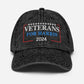 Veterans for Harris Cap, Embroidered Vintage Cotton Twill Hat, Harris Walz Hat, Election Hat, Veterans for Kamala