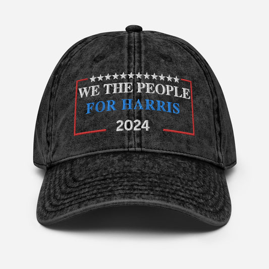 We the people for Harris Cap, Embroidered Vintage Cotton Twill Hat, Harris Walz Hat, Election Hat, for the people hat