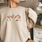 Cute Ghosts Pumpkin Sweatshirt Halloween,Funny Halloween shirt women, spooky ghost halloween party gift, trick or treat cute fall tee