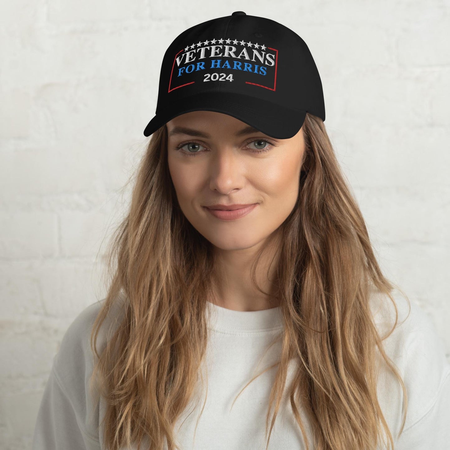 Embroidered Veterans for Harris Cap, Cotton Twill Hat for Campaign and Rally, Kamala Harris baseball cap, Harris For President 2024 Hat