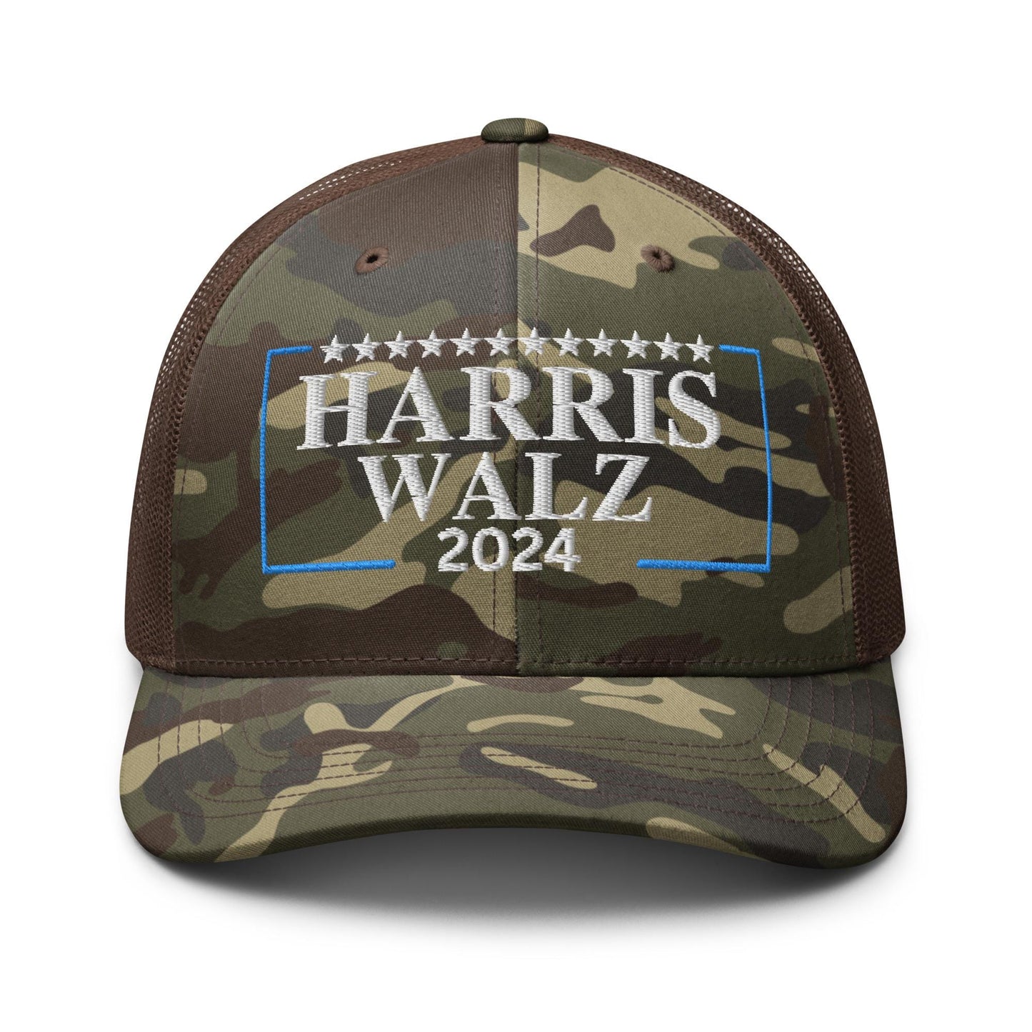 Embroidered camo hat Harris Walz, 2024 Harris for President trucker hat, madam president cap, coach Walz baseball cap, democrat hat gift