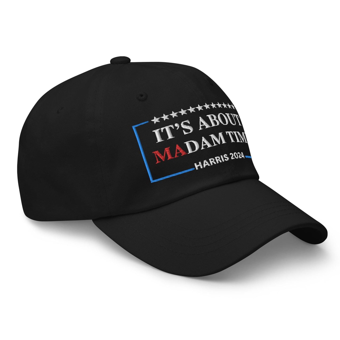 It's About Madam Time Embroidered Hat, Cotton Twill Hat for Harris, democrat gift election 2024, madam president Kamala Hat