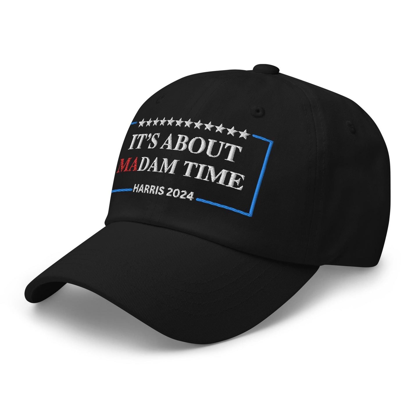 It's About Madam Time Embroidered Hat, Cotton Twill Hat for Harris, democrat gift election 2024, madam president Kamala Hat