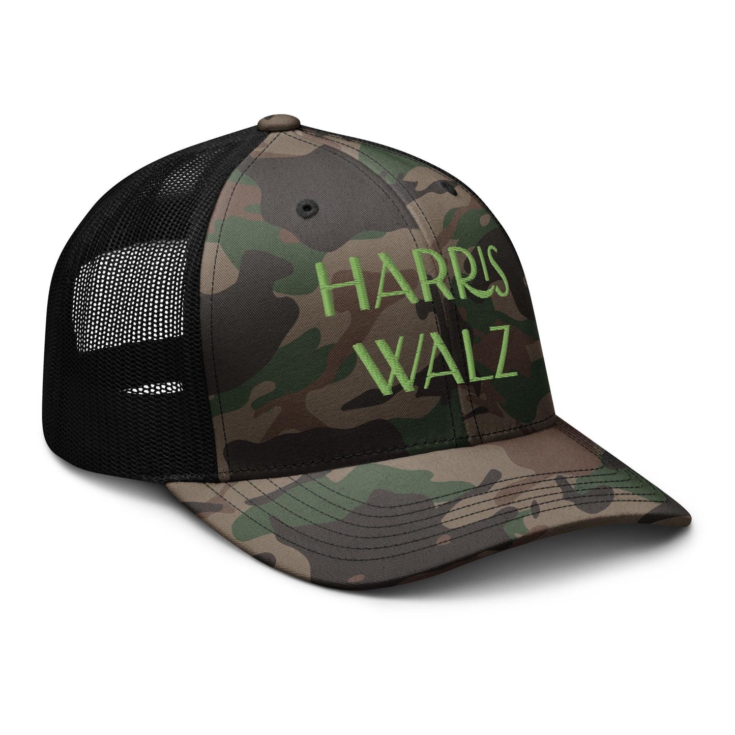 Embroidered camo trucker hat, Harris Walz hat, madam president 2024, democrat election gift, we are not going back harris hat