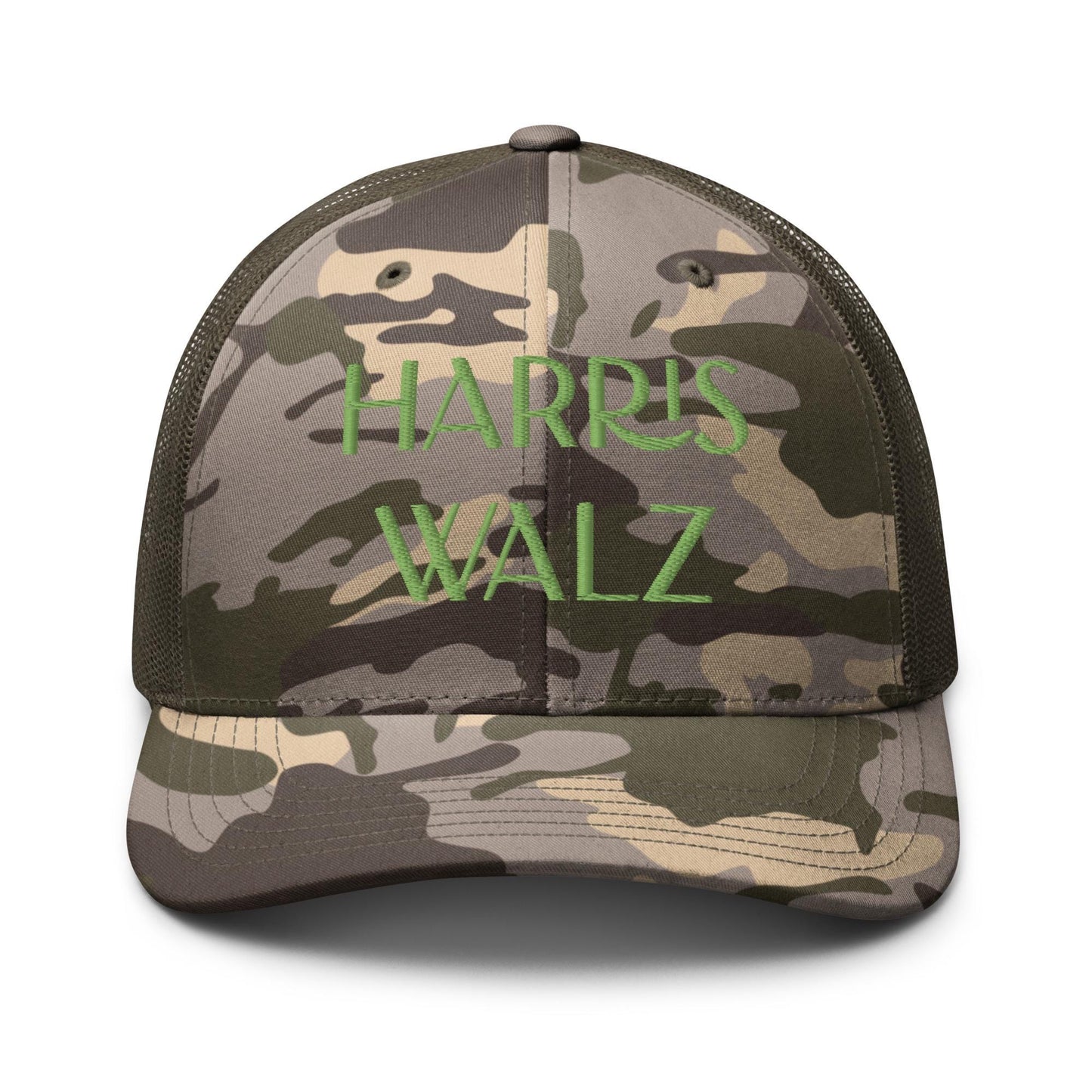 Embroidered camo trucker hat, Harris Walz hat, madam president 2024, democrat election gift, we are not going back harris hat